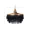 Hello Honey® 16" Charcoal Metal Pendant Light with Fringe